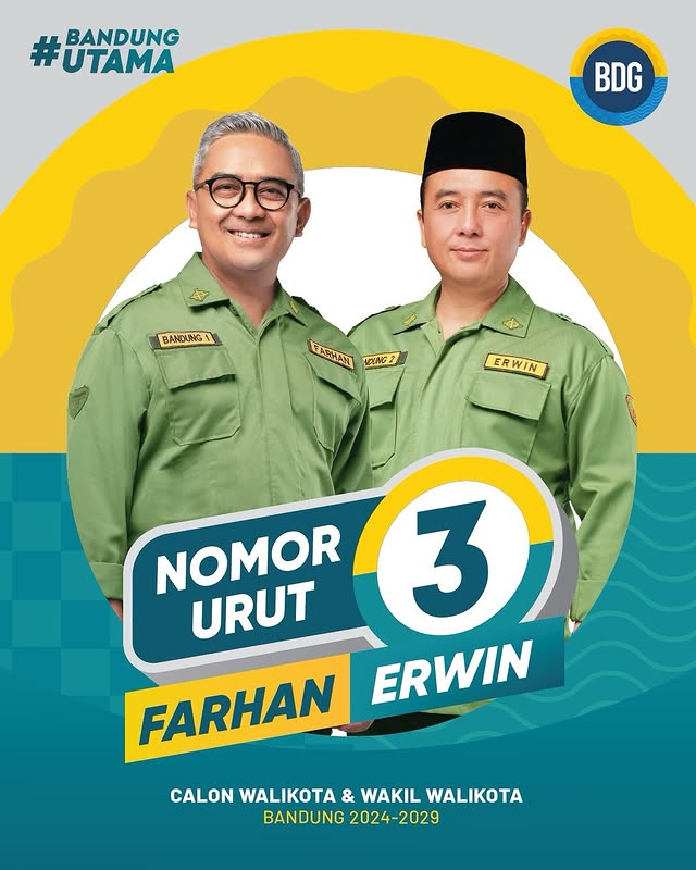 Farhan - Erwing Walikota dan Wakil Walikota Bandung 2024-2029