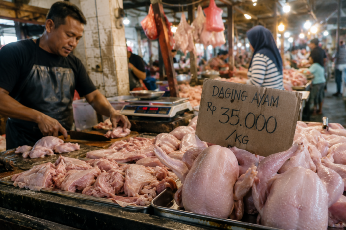 harga daging ayam turun di bandung